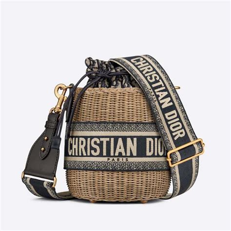 dior bucket bags|Dior wicker basket bag.